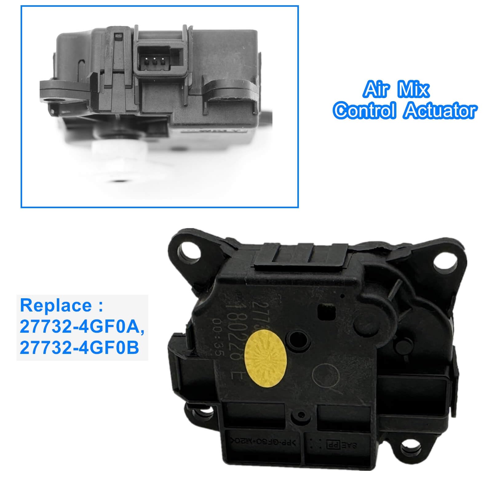 Infiniti Q50 Q60 Air Mix Actuator Replacement - Left Side Heater Air Blend Door Actuator Compatible with 2014+ Q50 & 2017+ Q60 Models (Part #27732-4GF0A, 27732-4GF0B) - Fixes AC Temperature Control Issues for Smooth Climate Adjustment