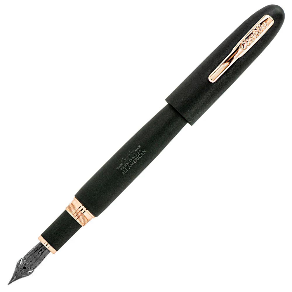 Conklin All American Fountain Pen - Black Matte & Rose Gold Limited Edition 898 - Premium Writing Instrument for Professionals, Collectors & Gift Giving