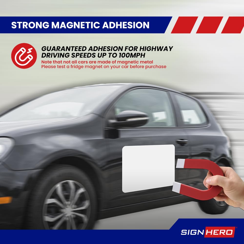 Premium Blank Car Magnets (2 Pack) – USA-Made Extra Large Round Corner Magnets for Business Advertising, HOA Signs & Vehicle Protection – Durable Scratch & Dent Prevention for Cars, Trucks & Vans – Perfect for Promotions, Temporary Signs & Parking Lot Safety