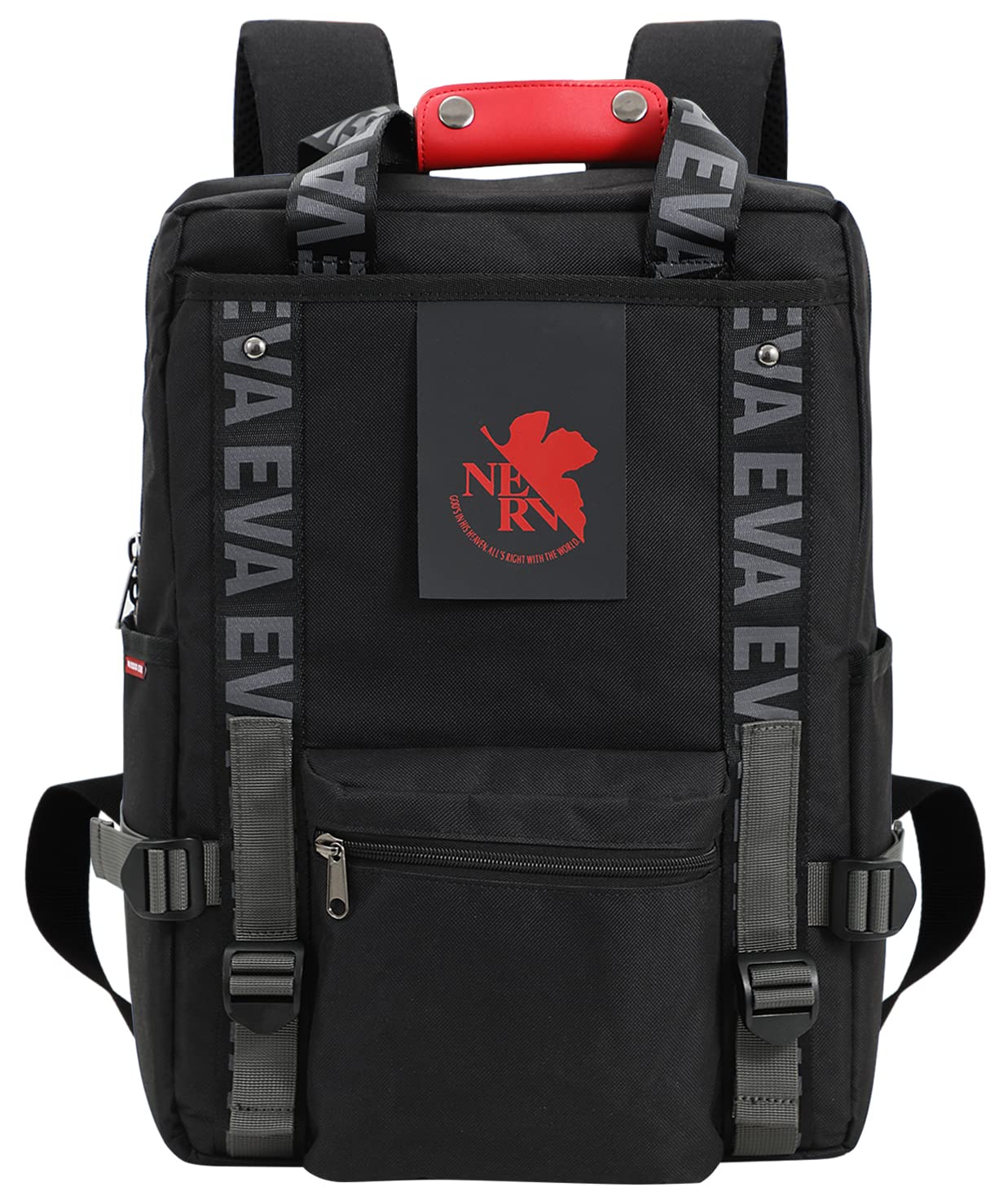 Evangelion Travel Laptop Backpack - Water Resistant College School Daypack with Symbol Tag | Anime-Themed Rucksack for Work, Commute & Gaming Conventions