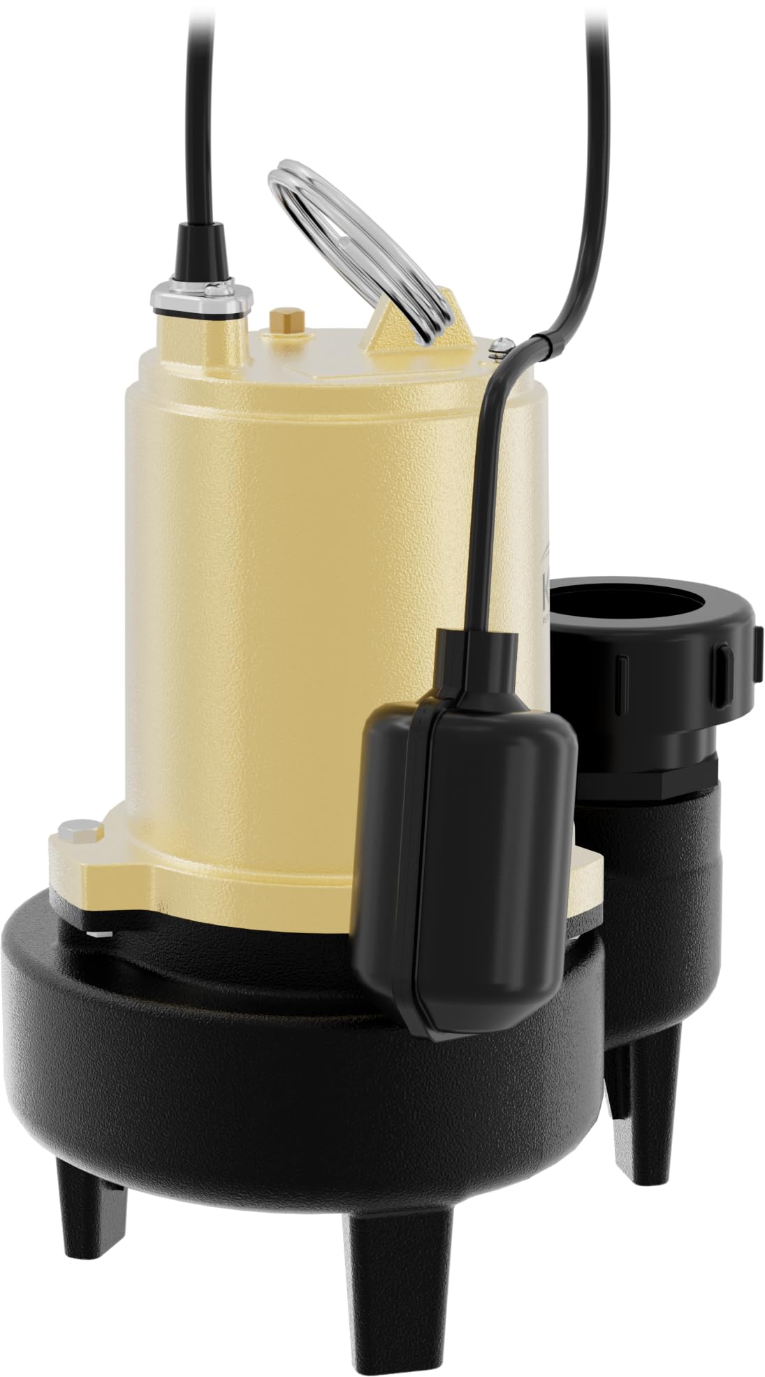 3/4HP Cast Iron Sewage Pump with Tethered Float Switch & Quick Connect Fitting - K2 Pumps SWW07501TPK - Ideal for Basement Flooding, Septic Systems & Wastewater Removal