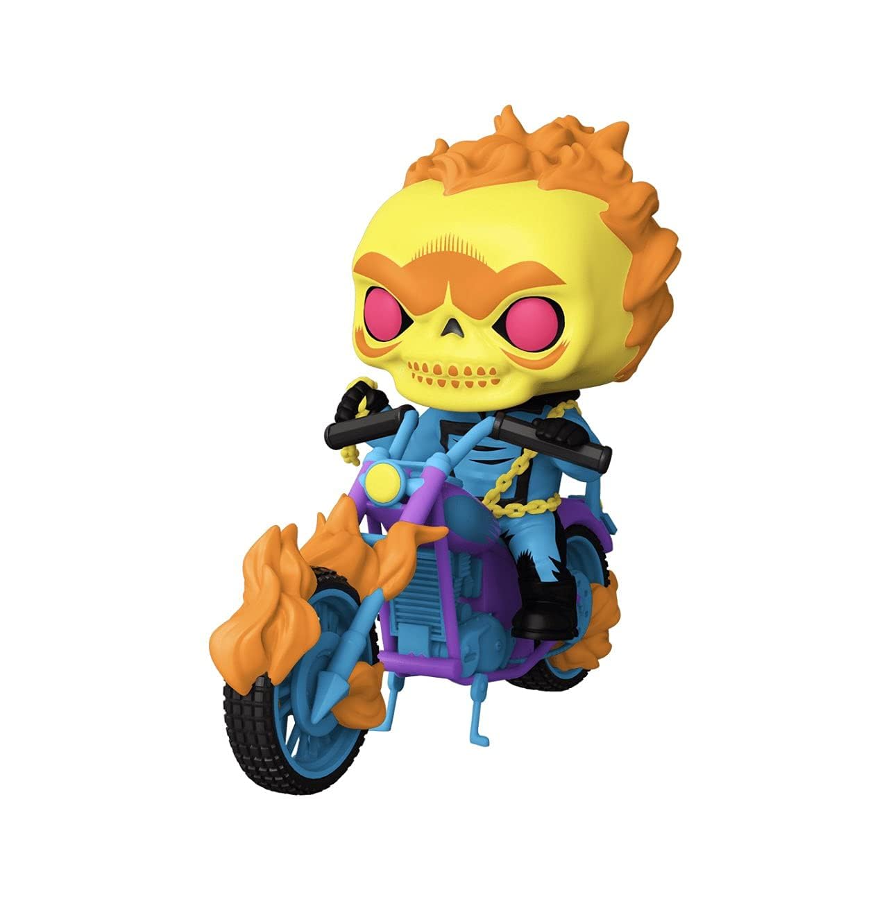 Funko POP! Marvel Ghost Rider Deluxe Rides Black Light Vinyl Figure - Funko Exclusive Collectible for Marvel Fans & Home Decor