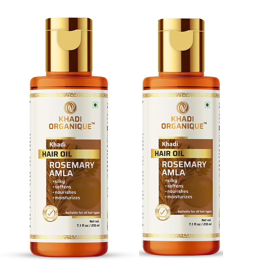 Organic Rosemary Amla Hair Oil for Hair Growth & Anti Hair Fall - Anti Dandruff Treatment for Silky Soft Hair (210ml) - Promotes Healthy Scalp & Stronger Hair for Men & Women