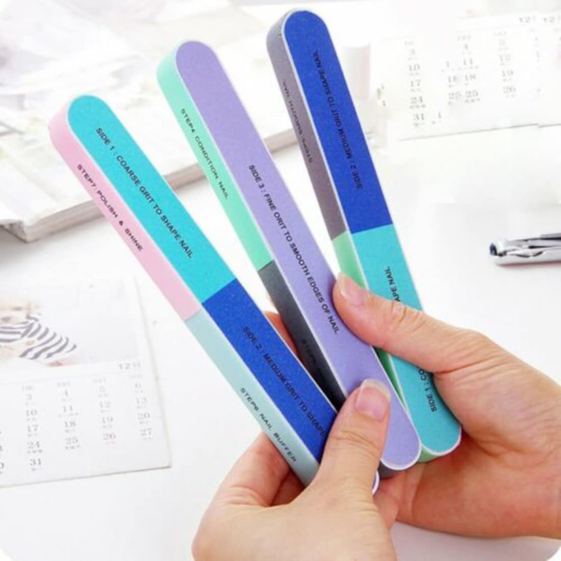 Jannat Impex 7-Sided Nail File and Buffer - Professional Nail Shaping & Polishing Tool for Shiny Nails (Pack of 2) | Perfect for Home Manicures, Salon Use & Travel Nail Care