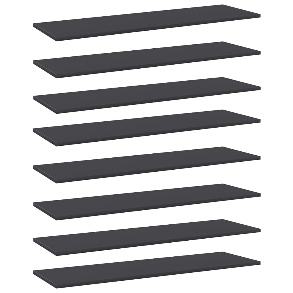 8-Piece Gray Bookshelf Replacement Panels - Floating Shelves for Book Storage & Display - Organizer Shelves for Bookcase, Home Office & Living Room Decor (Accessories Not Included)