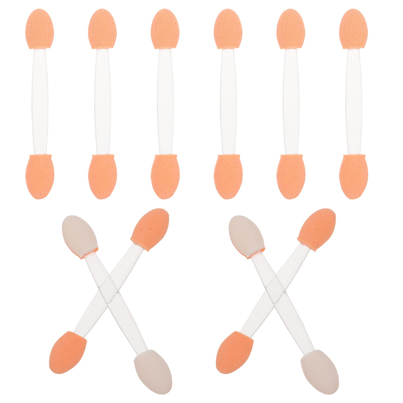 Professional Dual-Ended Eyeshadow Sponge Sticks - Disposable White Makeup Blending Brushes for Women & Girls | Perfect for Eyeshadow Application & Blending | Oval Tipped Double-Sided Cosmetic Tools