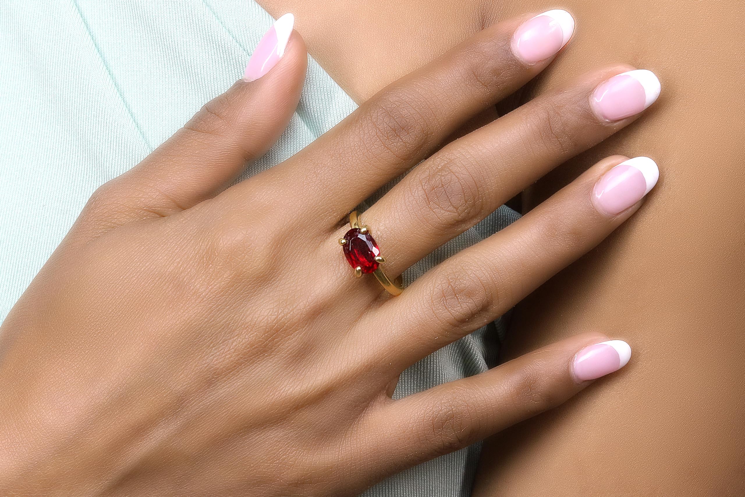 Garnet Jewelry Ring for Women - Handmade Rose Gold Wedding Band, Birthstone & Gemstone Fashion Ring - Elegant Gift Box Included - Perfect for Bridal, Anniversary & Special Occasions