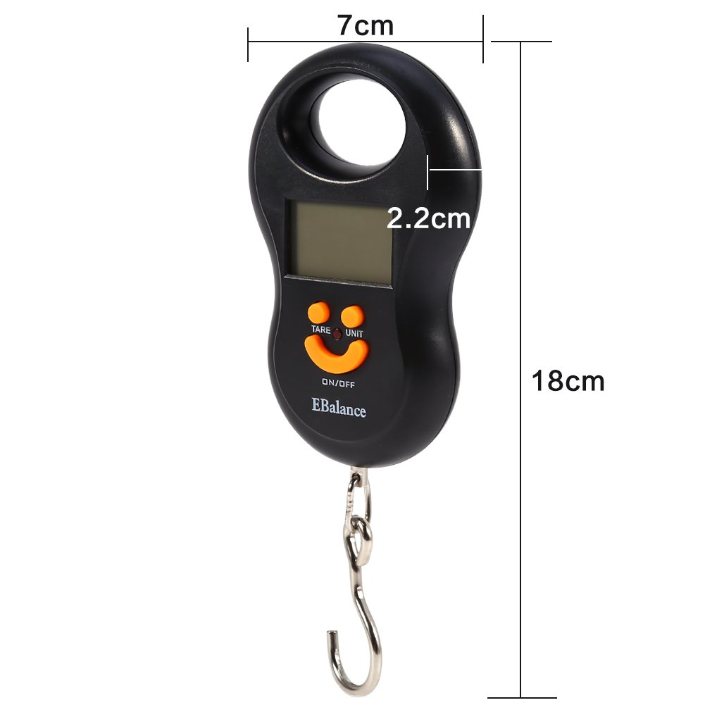 Fdit Portable 50kg/110lbs LCD Digital Hanging Scale with 10g Precision - Electronic Luggage Hook Scale for Travel, Shipping & Outdoor Adventures