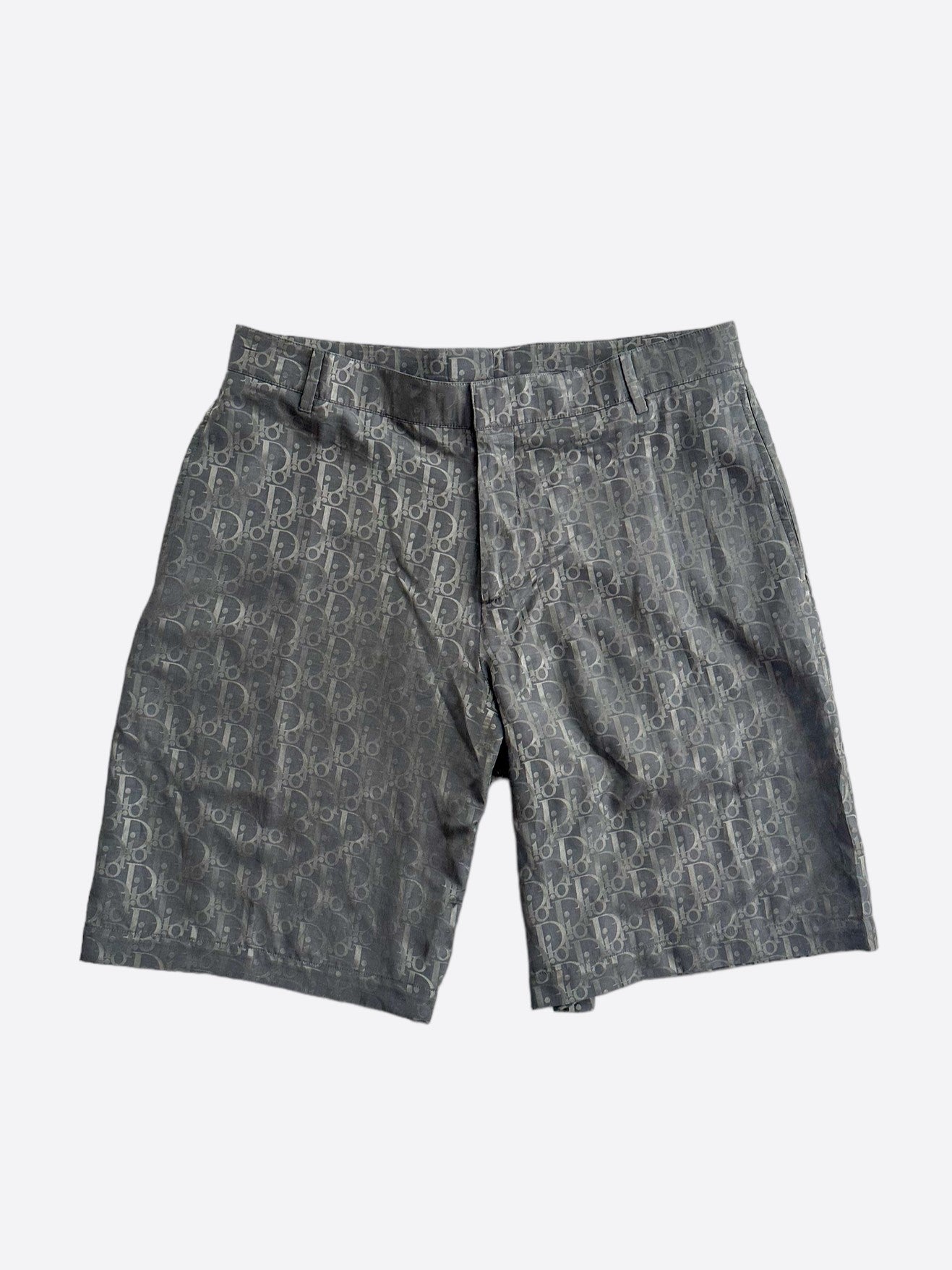 Dior Grey Oblique Silk Shorts for Women - Luxury High Waist Summer Fashion Shorts | Perfect for Beach, Vacation & Casual Wear