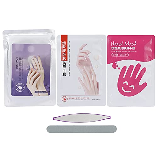 Exfoliating Hand Mask & Nail Art Kit - 5Pcs Moisturizing Skin Polishing Brush Set with Nail Files for Professional Manicure & Pedicure | Perfect for Home Spa, Salon Care & DIY Nail Art