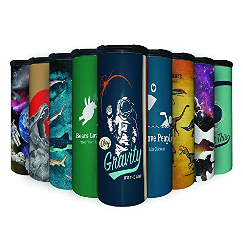 Obey Gravity, It's the Law 17 oz Tumbler with Lid, Stainless Steel, Vacuum Insulated with Slide Lock Lid, Leak Proof
