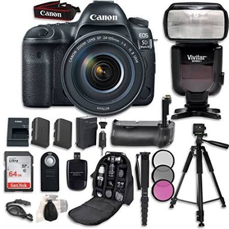 Canon EOS 5D Mark IV DSLR Camera with EF 24-105mm f/4L IS II USM Lens & Accessories Kit - Professional Photography Bundle for Wedding, Portrait, and Travel Shooting