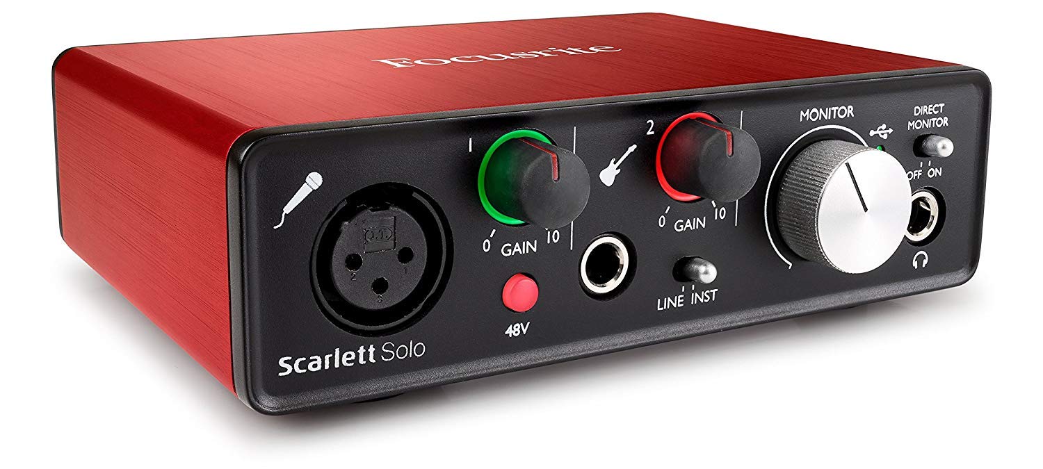 Focusrite Scarlett Solo (2nd Gen) USB Audio Interface - High-Quality Recording for Singers & Musicians | Compatible with Pro Tools | First | Perfect for Home Studios & Podcasting