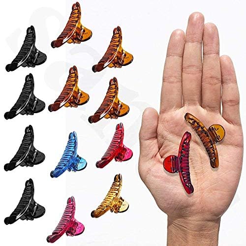WindSun Small Hair Claw Clips Combo Pack - 6pcs Transparent Butterfly Hair Clasps for Women & Girls | Korean-Made Acrylic Hair Accessories | Perfect for School, Work, and Everyday Styling