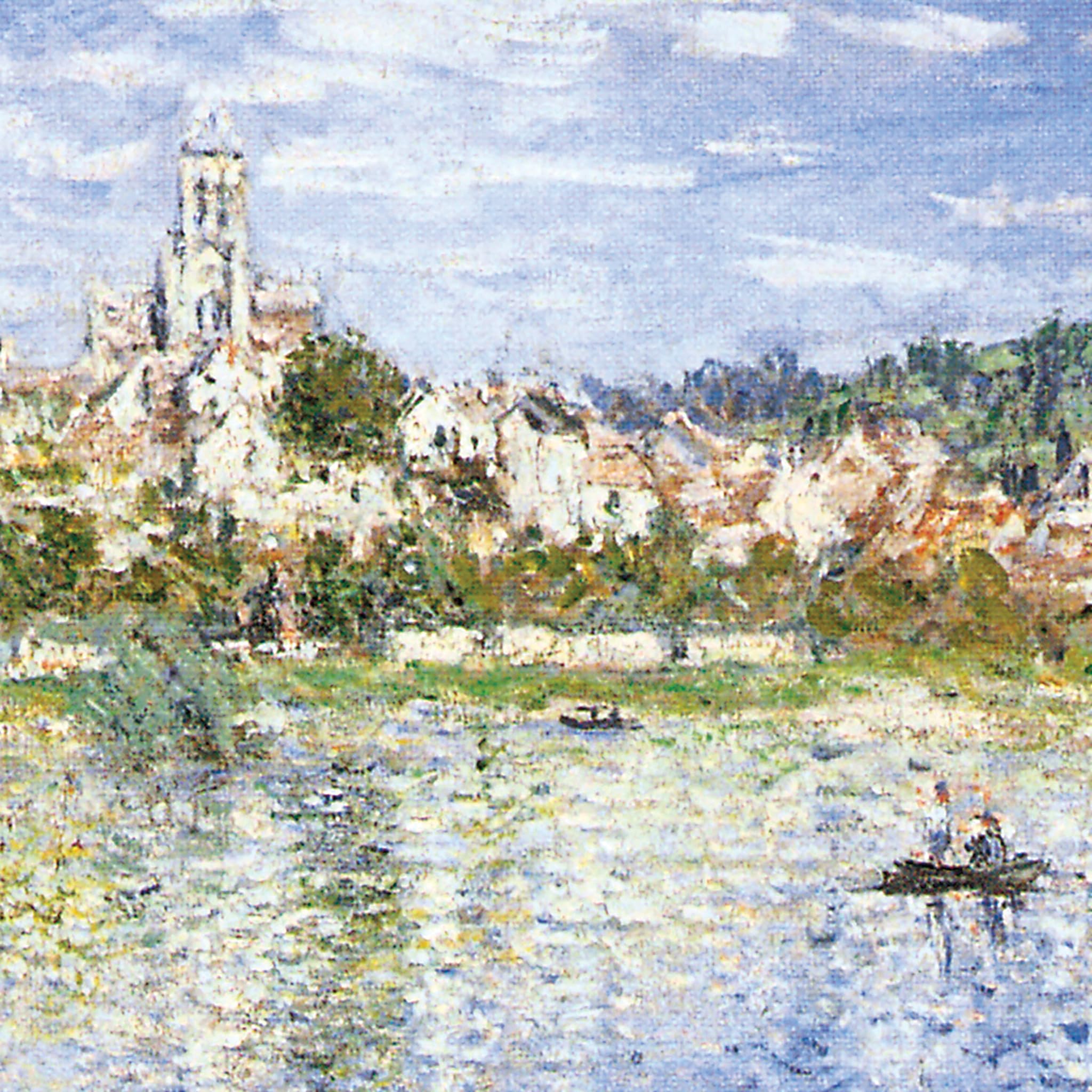 Design Toscano Vetheuil in Summer, 1880 - Hand-Painted Canvas Art Reproduction - Small Wall Decor for Living Room, Bedroom & Office