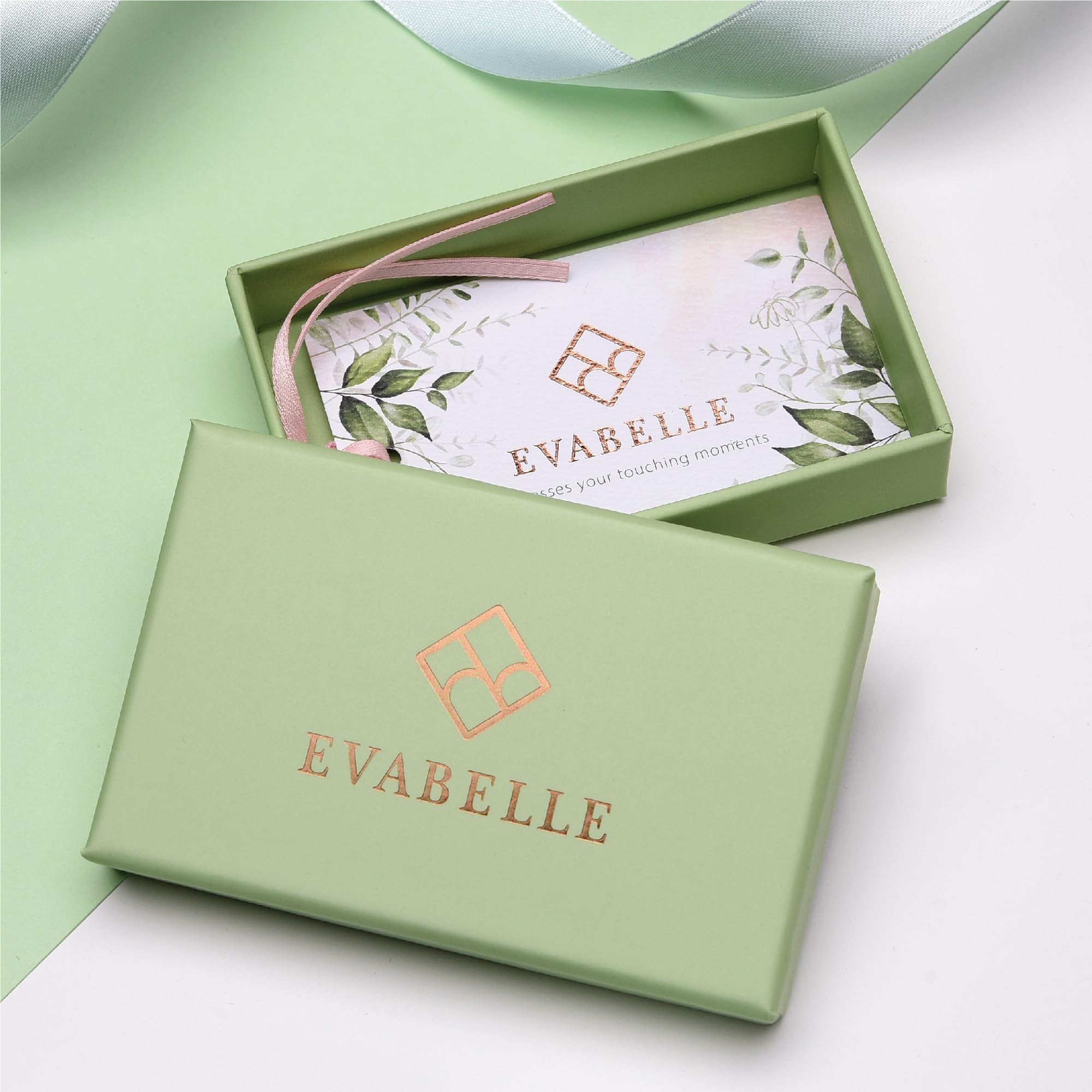 Evabelle 14K Real Gold Plated Chunky Chain Necklace for Women - Trendy Layered Stackable Dainty Choker with Rectangle Square Pendant | Perfect for Everyday Wear, Office, Date Night & Special Occasions