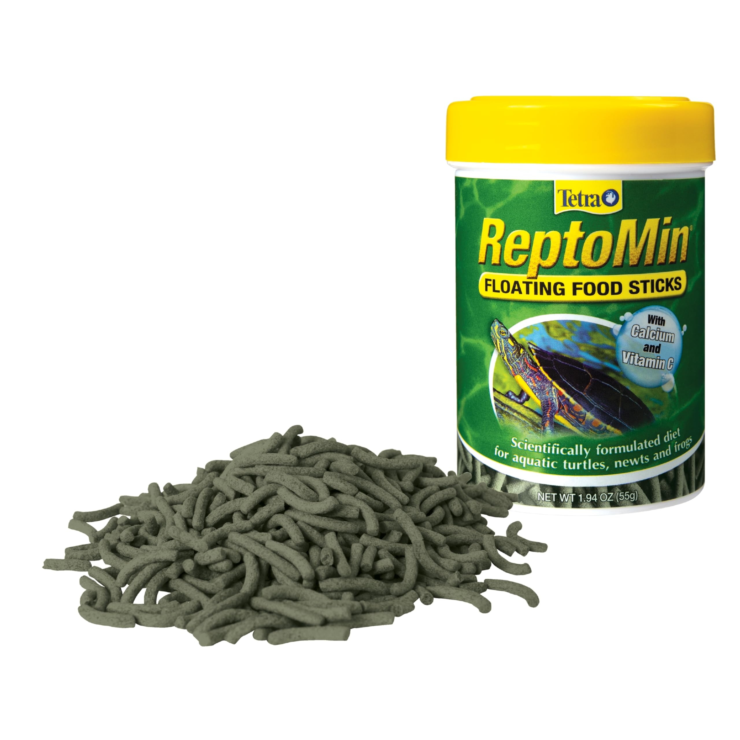 Tetra ReptoMin Floating Food Sticks for Aquatic Turtles, Newts & Frogs - 1.94 oz Nutritious Reptile & Amphibian Diet - Perfect for Daily Feeding in Tanks & Aquariums