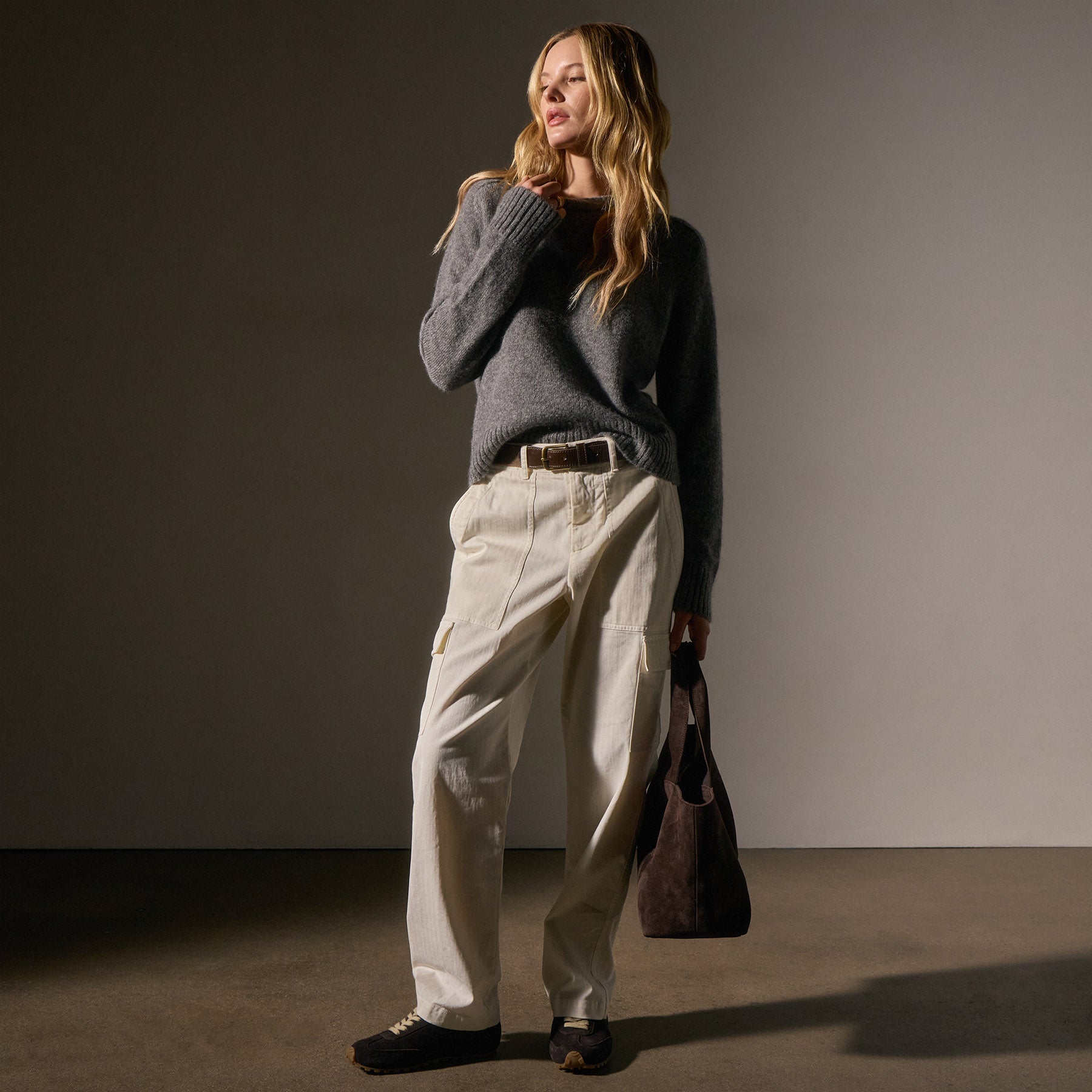 Herringbone Utility Pants for Men - Comfortable Ivory Pigment Workwear | Perfect for Outdoor Jobs, Hiking & Casual Wear