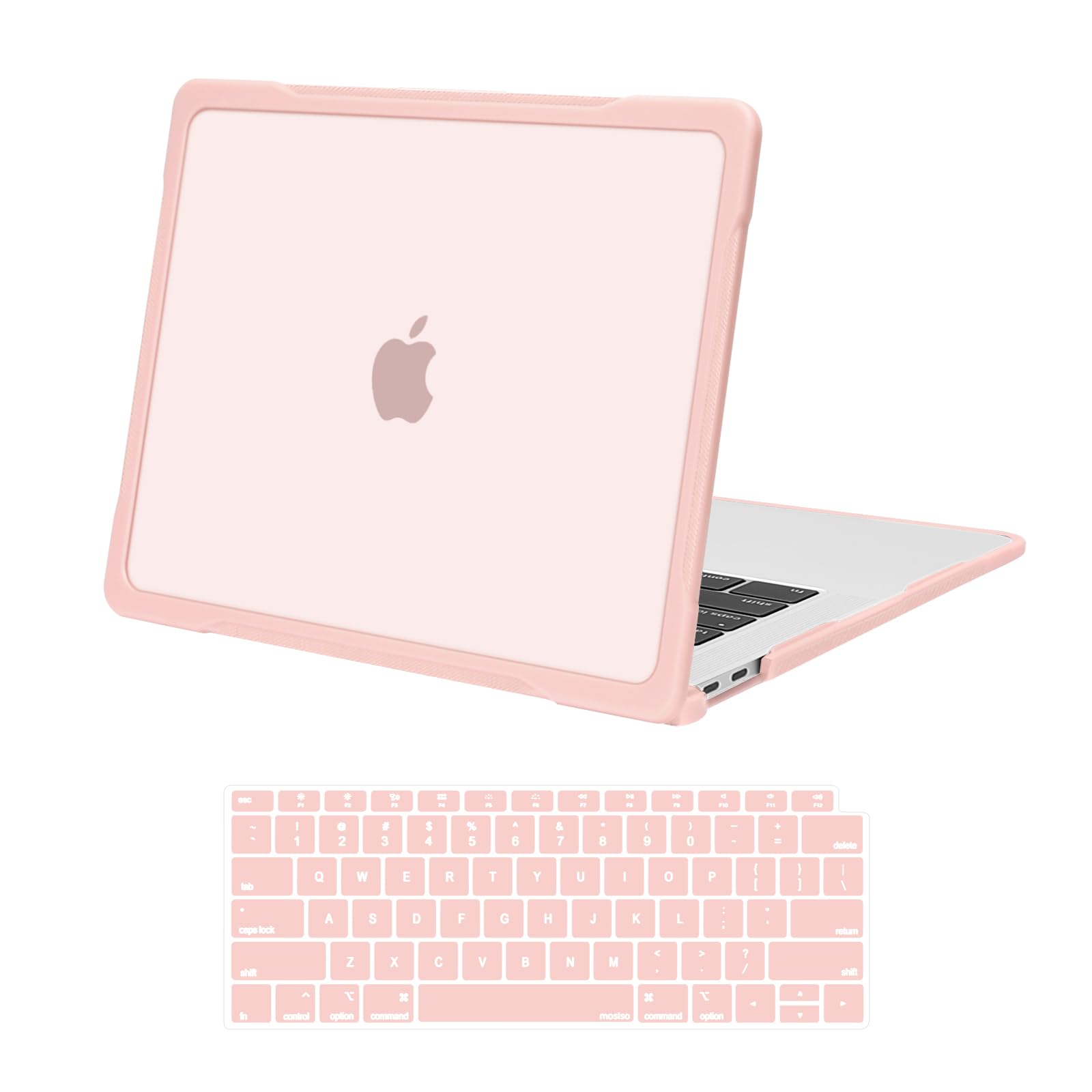 MOSISO MacBook Air 13 Inch Case 2020-2022 (A2337 M1/A2179/A1932) - Soft TPU Bumper & Hard Shell Cover with Anti-Fingerprint Coating | Includes Keyboard Protector | Perfect for Work, Travel & School (Pink)