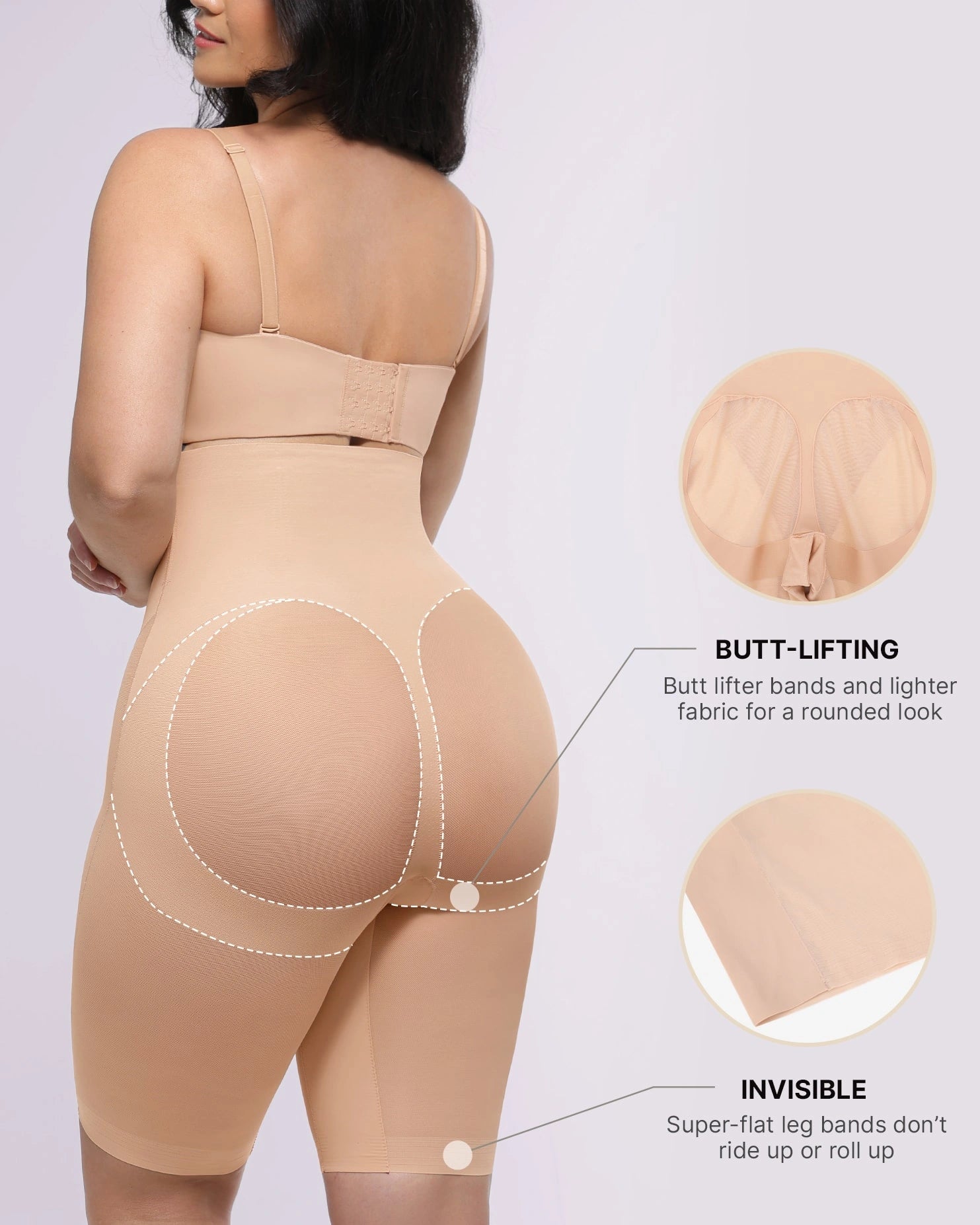BOOT YEAH™ MeshSmooth™ Butt Lifting Above Knee Shorts for Women - High Waisted Tummy Control Workout Shorts - Perfect for Gym, Running, Yoga & Casual Wear