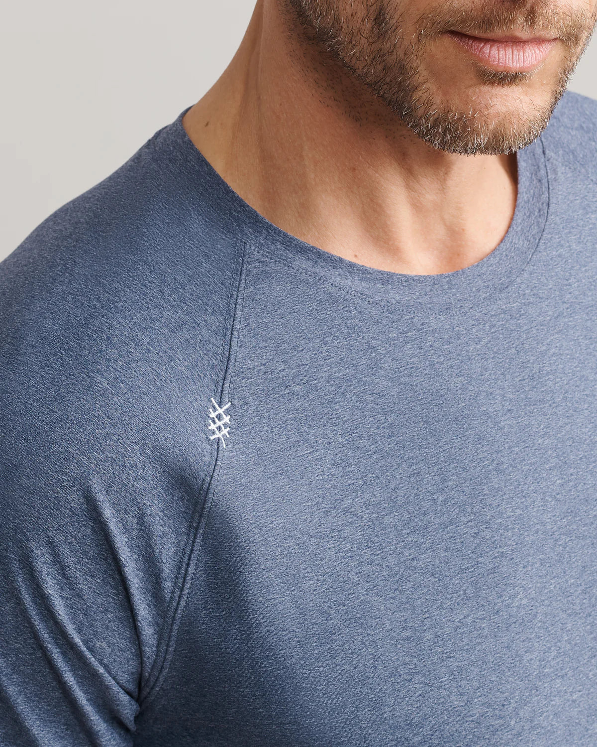 Rhone Men's Reign Trim Fit T-Shirt - Midnight Heather | Moisture-Wicking, Breathable Workout & Gym Shirt for Running, Training & Casual Wear