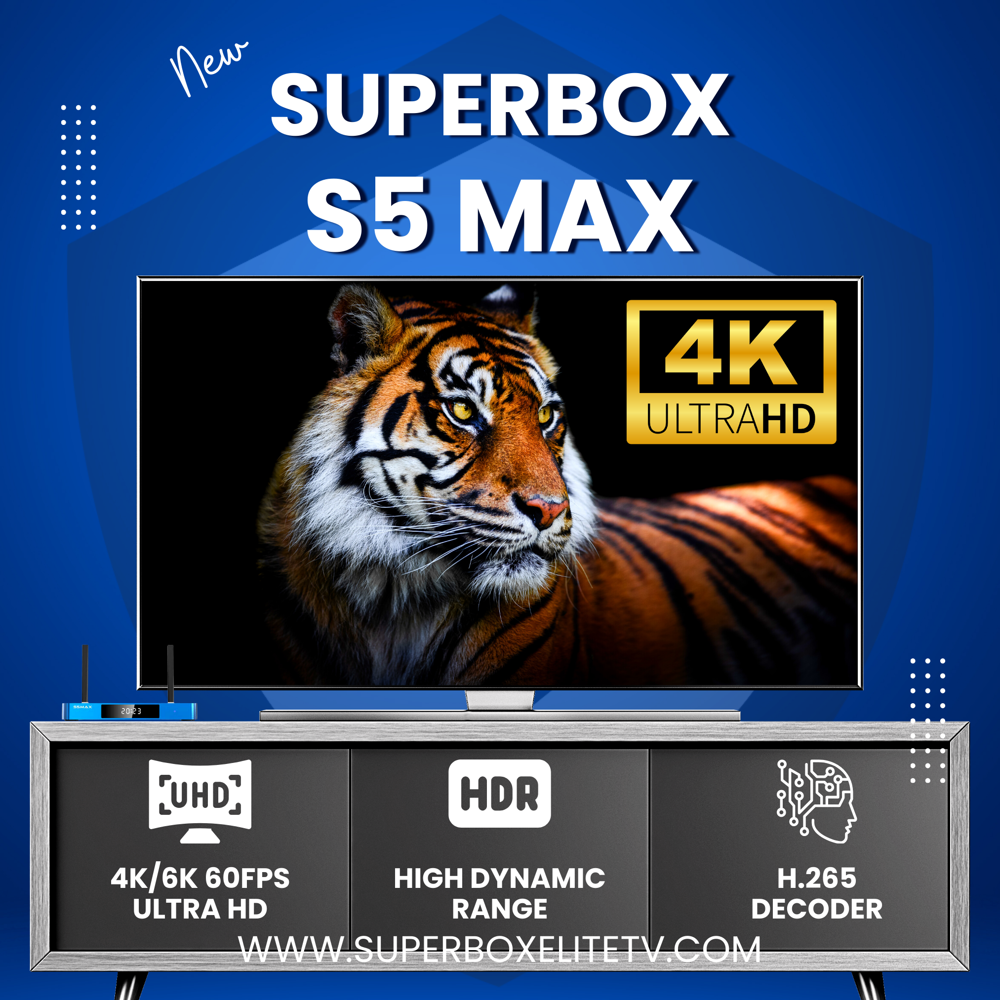 SuperBox S5 Max Streaming Media Player - 4K Ultra HD Smart TV Box with Android 10.0, WiFi, Bluetooth - Perfect for Home Theater, Netflix, Hulu, and Gaming Entertainment
