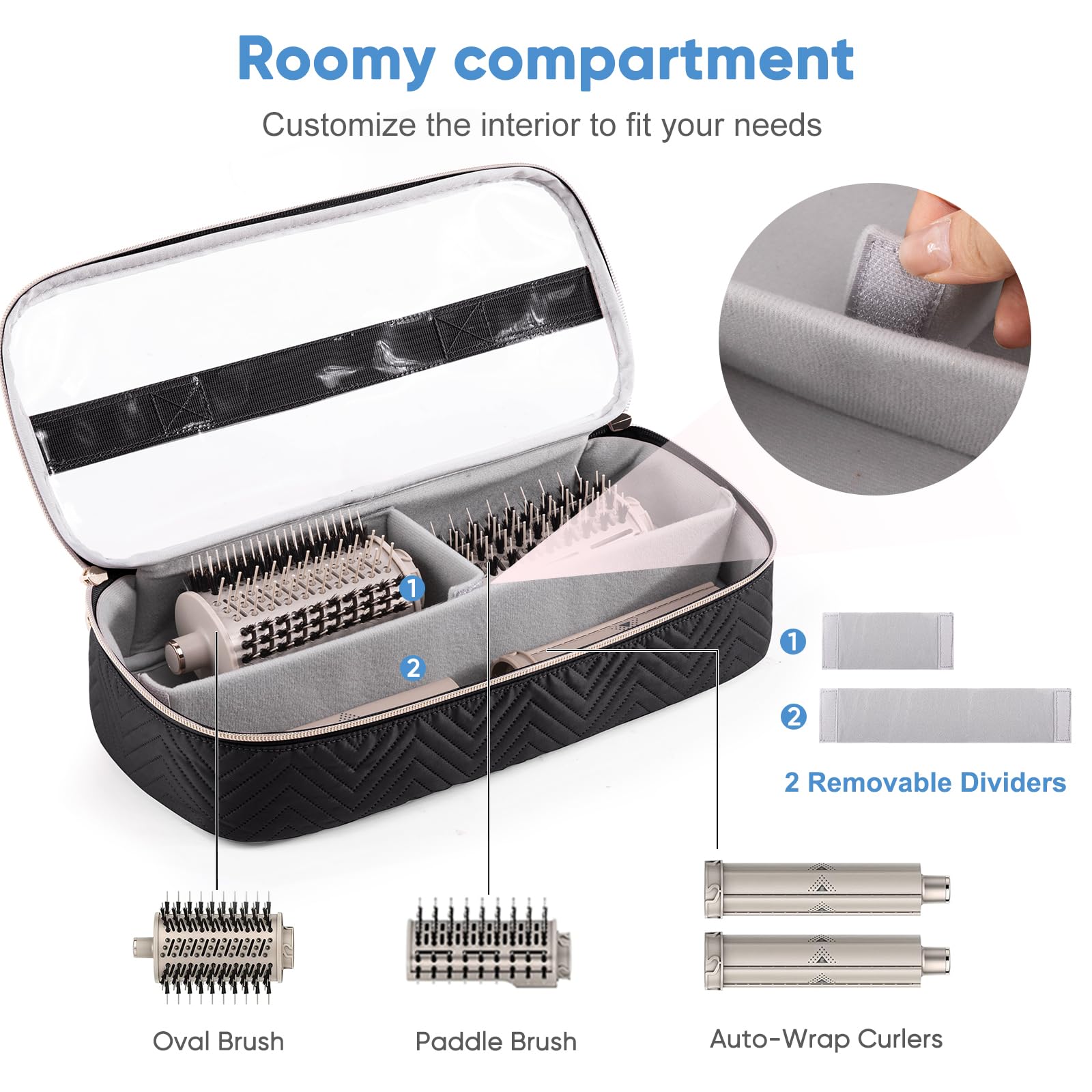 Shark FlexStyle/SmoothStyle Hair Dryer Travel Case - Black Hair Tools Organizer Bag for Flat Iron, Curling Iron & Styling Accessories | Perfect for Travel, Gym & On-the-Go Styling