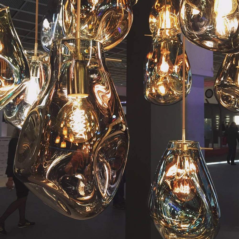 Modern LED Chandelier - Glass Lantern Postmodern Single Head Ceiling Pendant Light for Restaurant, Bar, Cafe, Study & Home Decor - Elegant European Style Hanging Light for Dining Room, Living Room & Aisle Lighting
