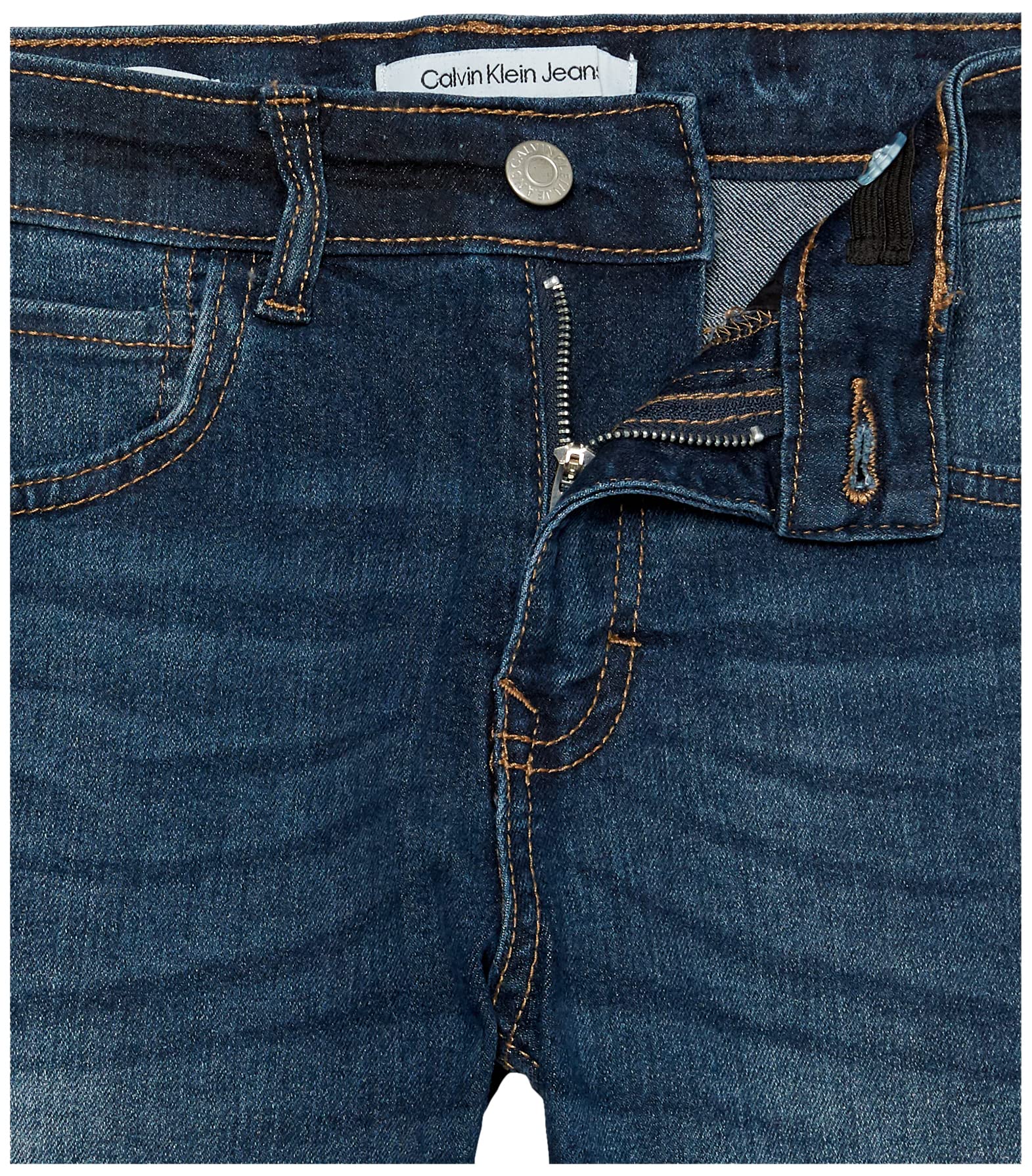 Calvin Klein Boys' Relaxed Fit Denim Shorts - 5-Pocket Style with Zipper Fly & Button Closure - Casual Summer Wear for Kids, Playdates & Outdoor Activities