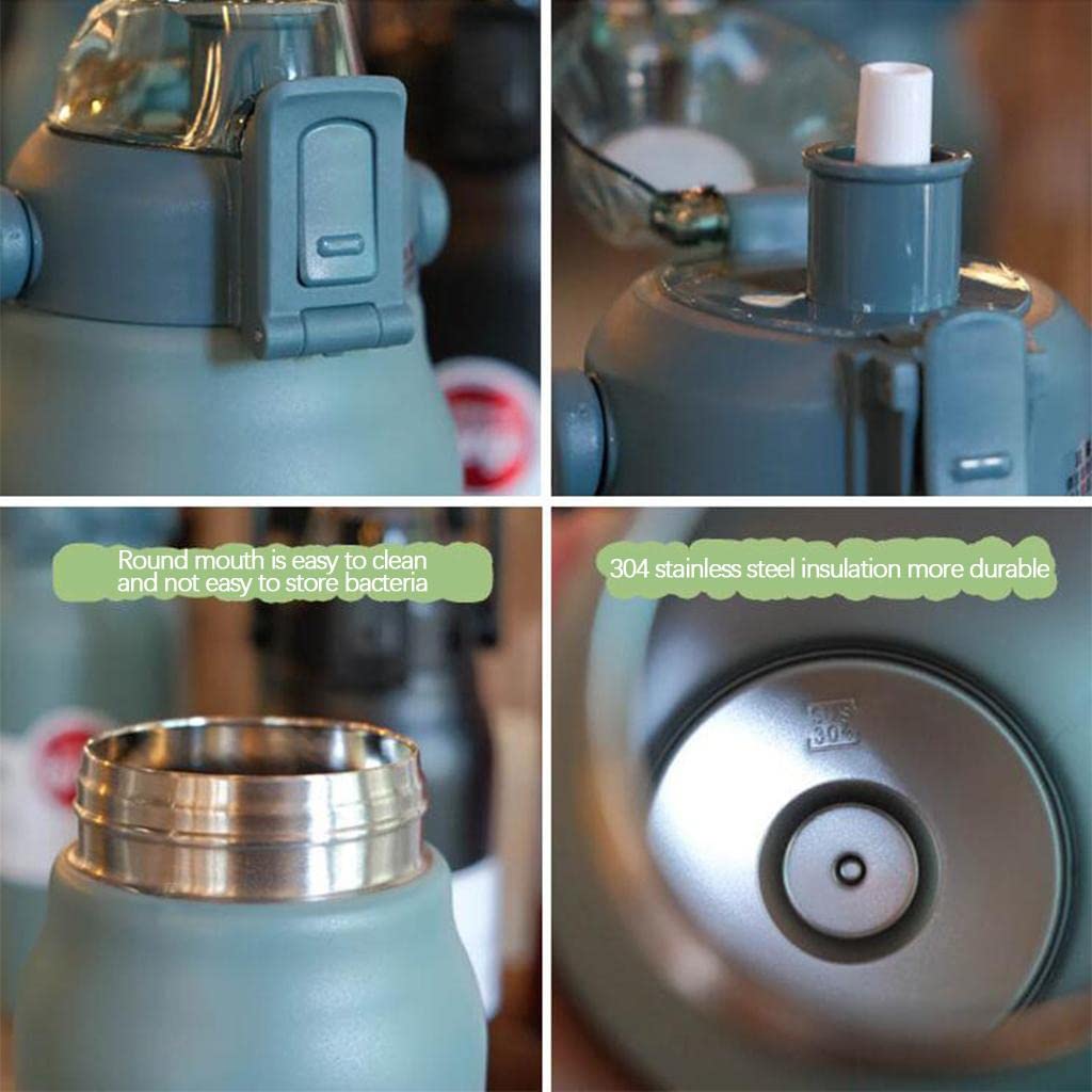 LOSA 45oz Vacuum Insulated Water Bottle - Leakproof Stainless Steel Thermos for Hot & Cold Drinks - Perfect for Hiking, Camping & Outdoor Activities (Dark Green)