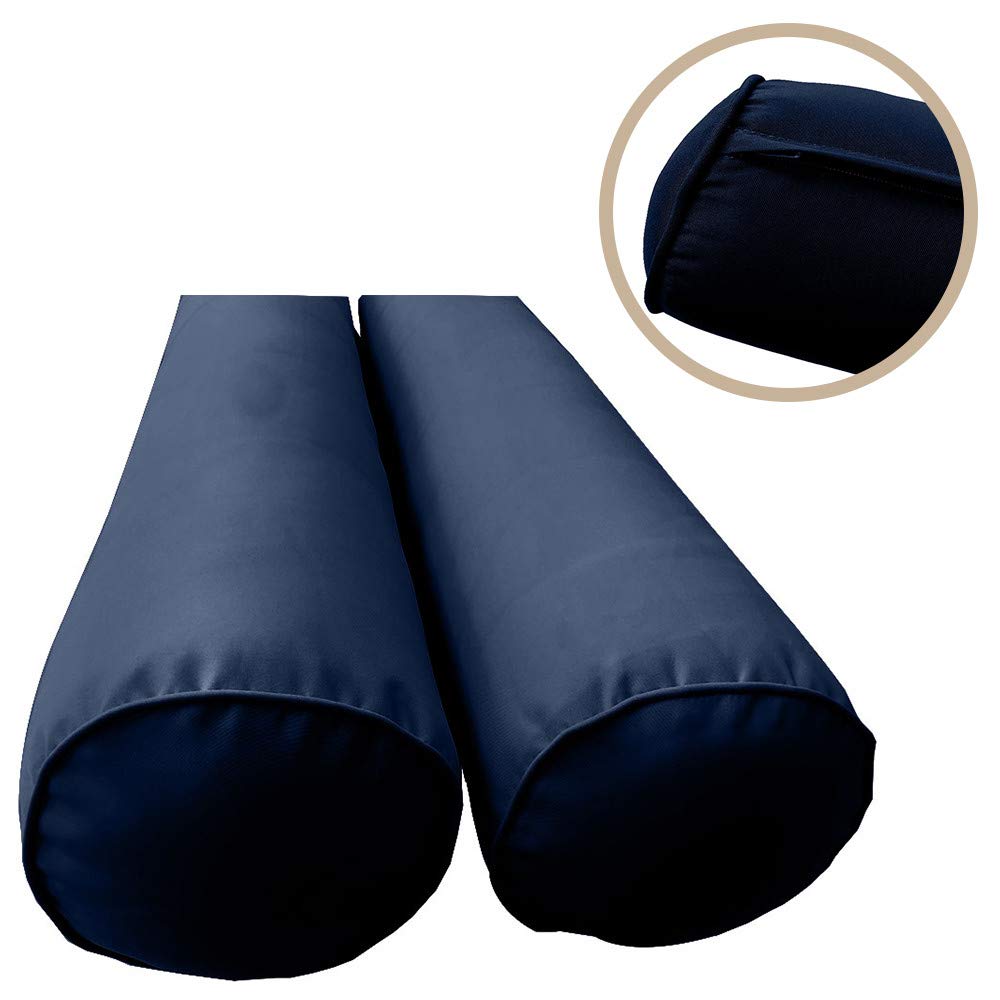 Outdoor Daybed Mattress Cover with Bolster Back Pillow Slipcovers - Waterproof & UV Resistant Fabric for Patio, Poolside, and Garden Lounging - Style 2 Full Size AD101