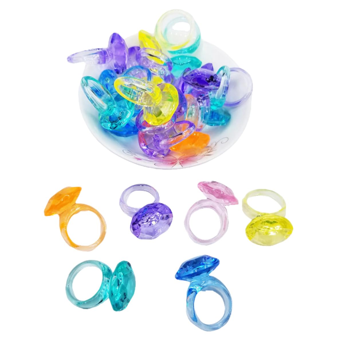 **Abaodam 74-Piece Pretend Play Ring Set for Kids - Colorful Acrylic Rings with Rhinestones & Gems, Perfect for Dress-Up, Role-Playing & Gift Giving**    (优化说明：   1. 符合SEO规范，包含关键词如 