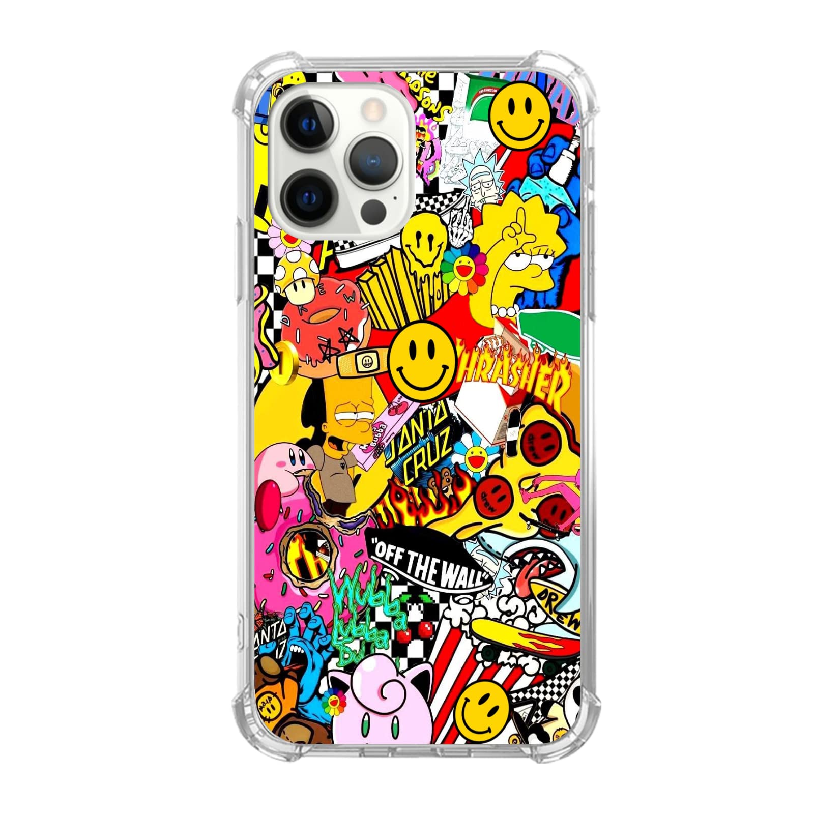 Trendy Pop-Art Collage Phone Case for iPhone 13 Pro Max - Colorful Protective TPU Bumper Cover for Women, Men & Teens - Perfect for Daily Use, Travel & Fashion Accessories
