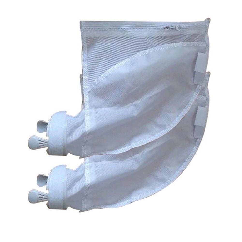HUACHEN-LS 2-Pack Pool Filter Bags - Heavy Duty Swimming Pool Vacuum Head Bags, All-Purpose Polaris Cleaner Bags with Zipper for Pool Cleaning - Ideal for In-Ground & Above Ground Pools