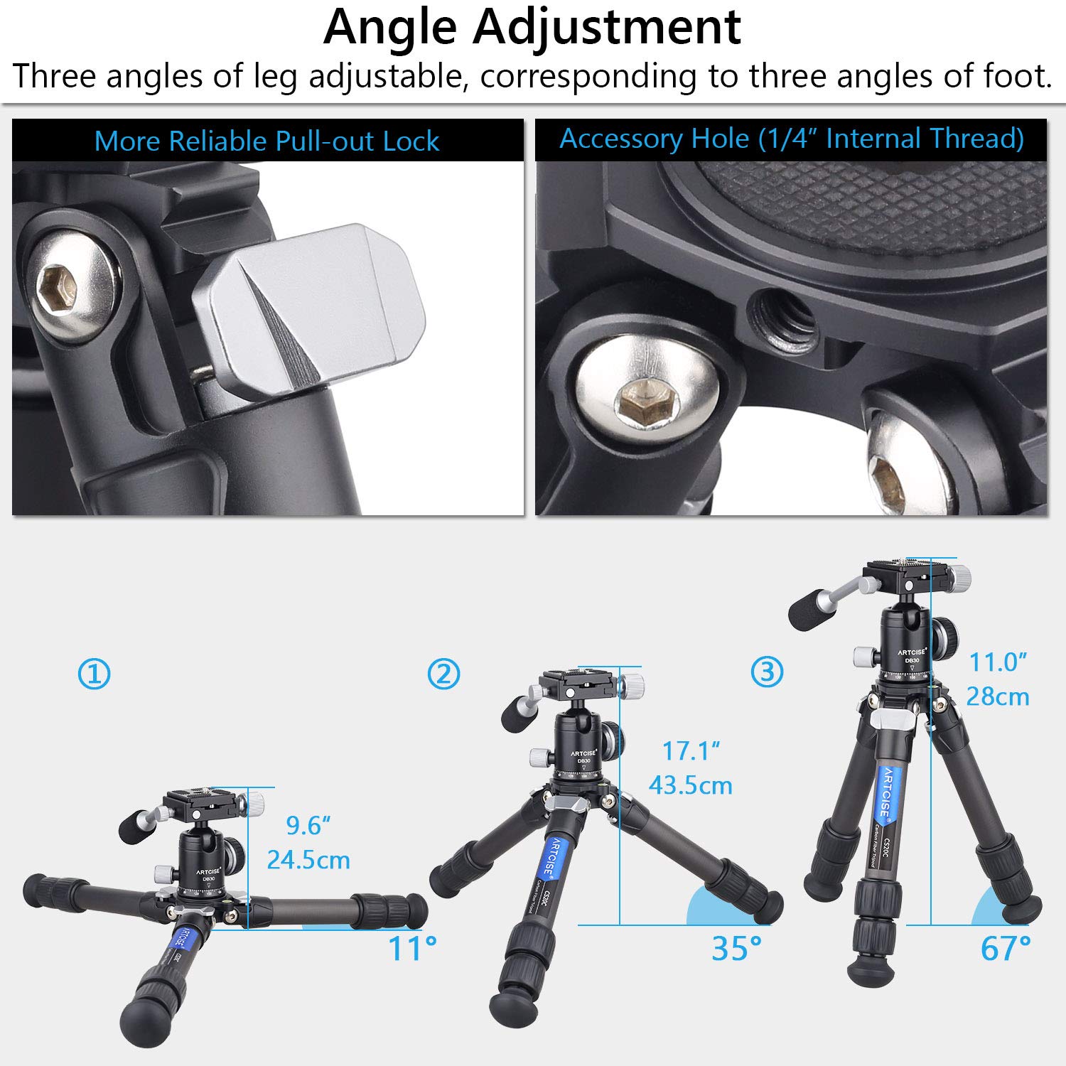Carbon Fiber Mini Tripod Kit - Lightweight Portable Tabletop Tripod with 360° Ball Head, CNC Magic Arm & Phone Holder - Compact Travel & Desktop Tripod for DSLR Cameras (Max Load 22lbs/10kg) - Perfect for Vlogging, Photography, Live Streaming & Outdoor Adventures