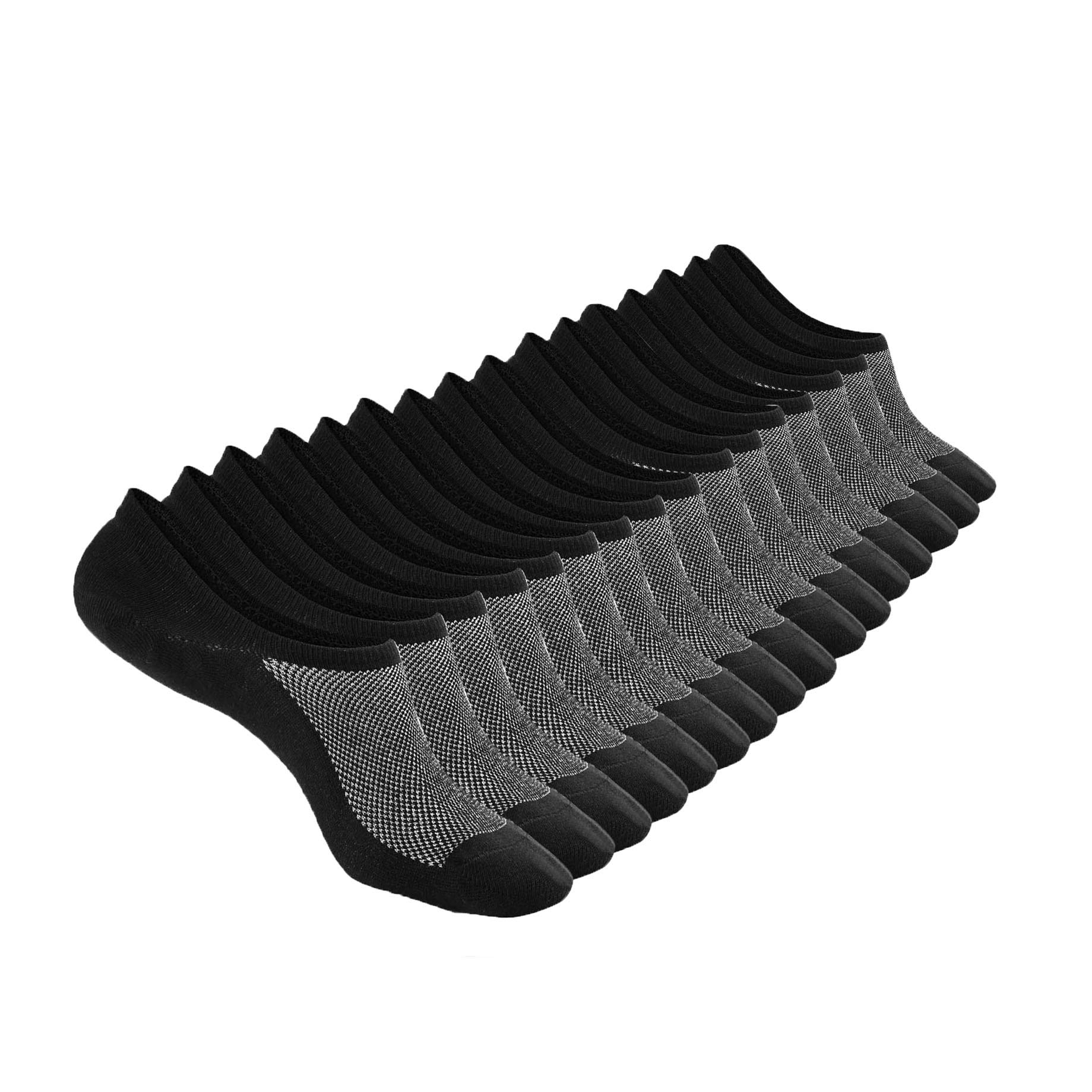Breathable No Show Ankle Socks for Men & Women - 8 Pairs Low Cut Invisible Socks with Non-Slip Grip - Perfect for Running, Sneakers & Casual Wear