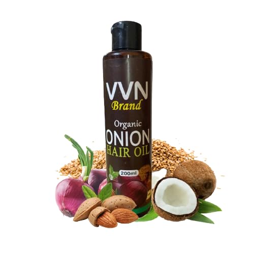 VVN Organic Onion Hair Oil for Hair Growth - 100% Natural & Pure Hair Treatment with 7 Oils to Reduce Hair Fall, Repair Dry Damaged Hair & Prevent Dandruff | Perfect for Daily Scalp Massage, Hair Regrowth Therapy & Deep Conditioning Treatments