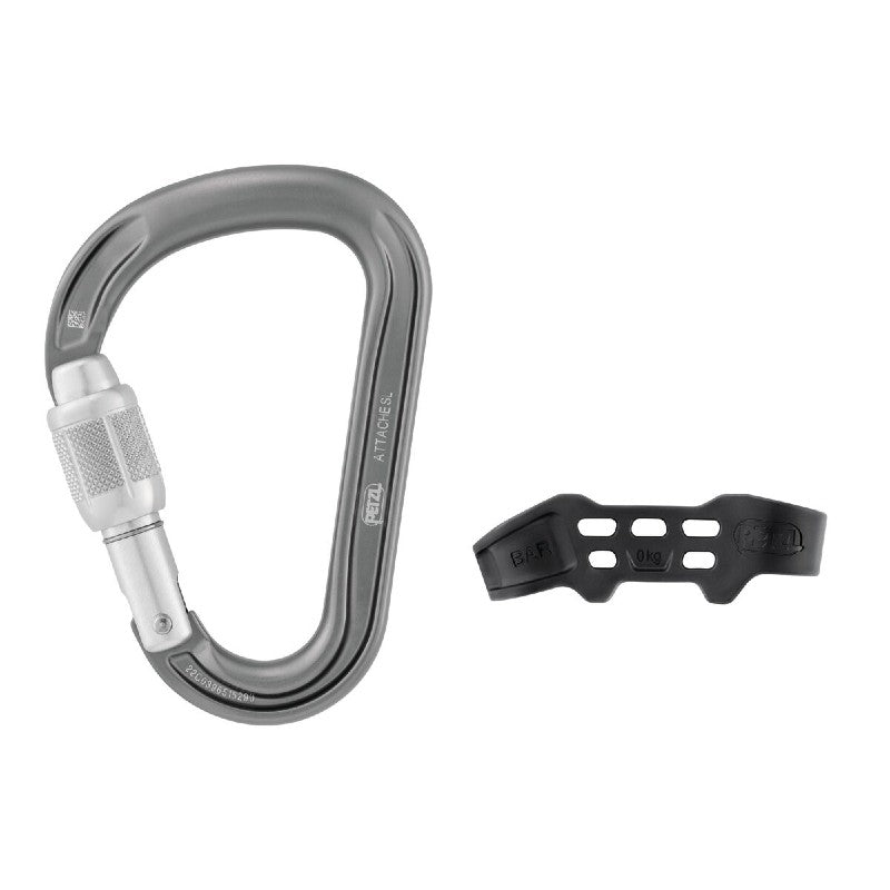 Petzl Attache Bar Locking Carabiner - Heavy Duty Climbing Carabiner for Rock Climbing, Hiking & Outdoor Safety Gear - Secure Locking Mechanism for Ropes & Equipment