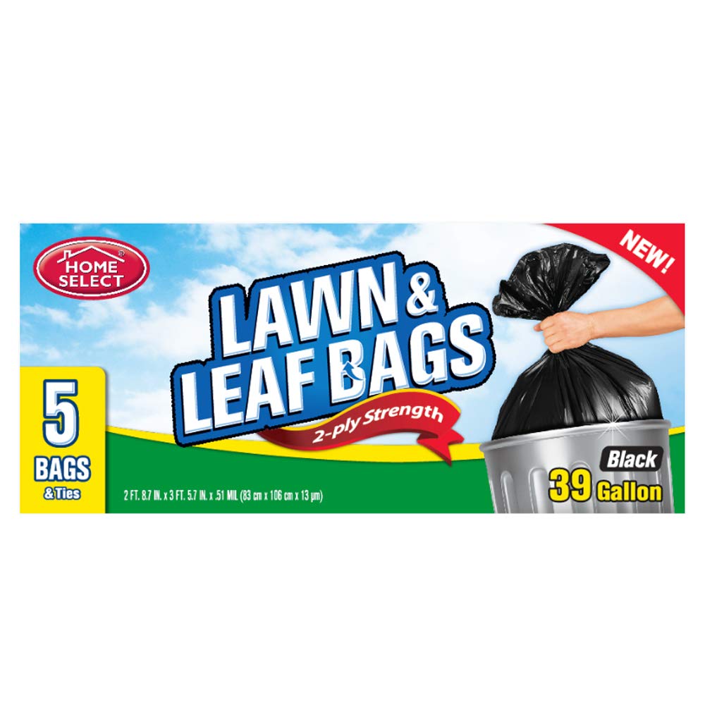 Home Select 39 Gallon Trash Bags - Heavy Duty Large Kitchen Garbage Bags for Home, Office & Outdoor Use | Leakproof & Durable Waste Disposal
