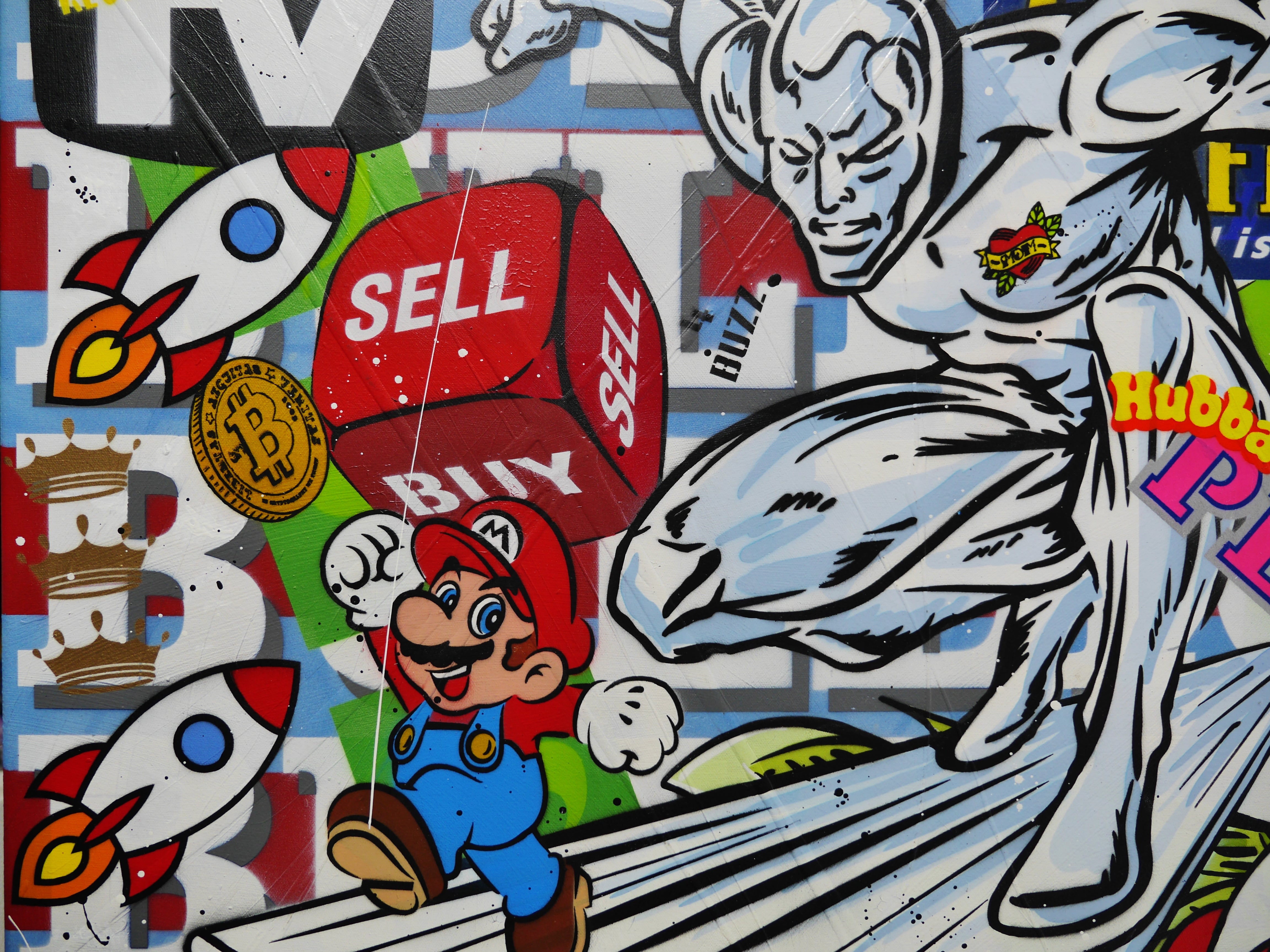 Money Safari 100cm x 140cm Monopoly Man Textured Urban Pop Art Canvas Painting - Perfect for Living Room, Office & Game Room Decor