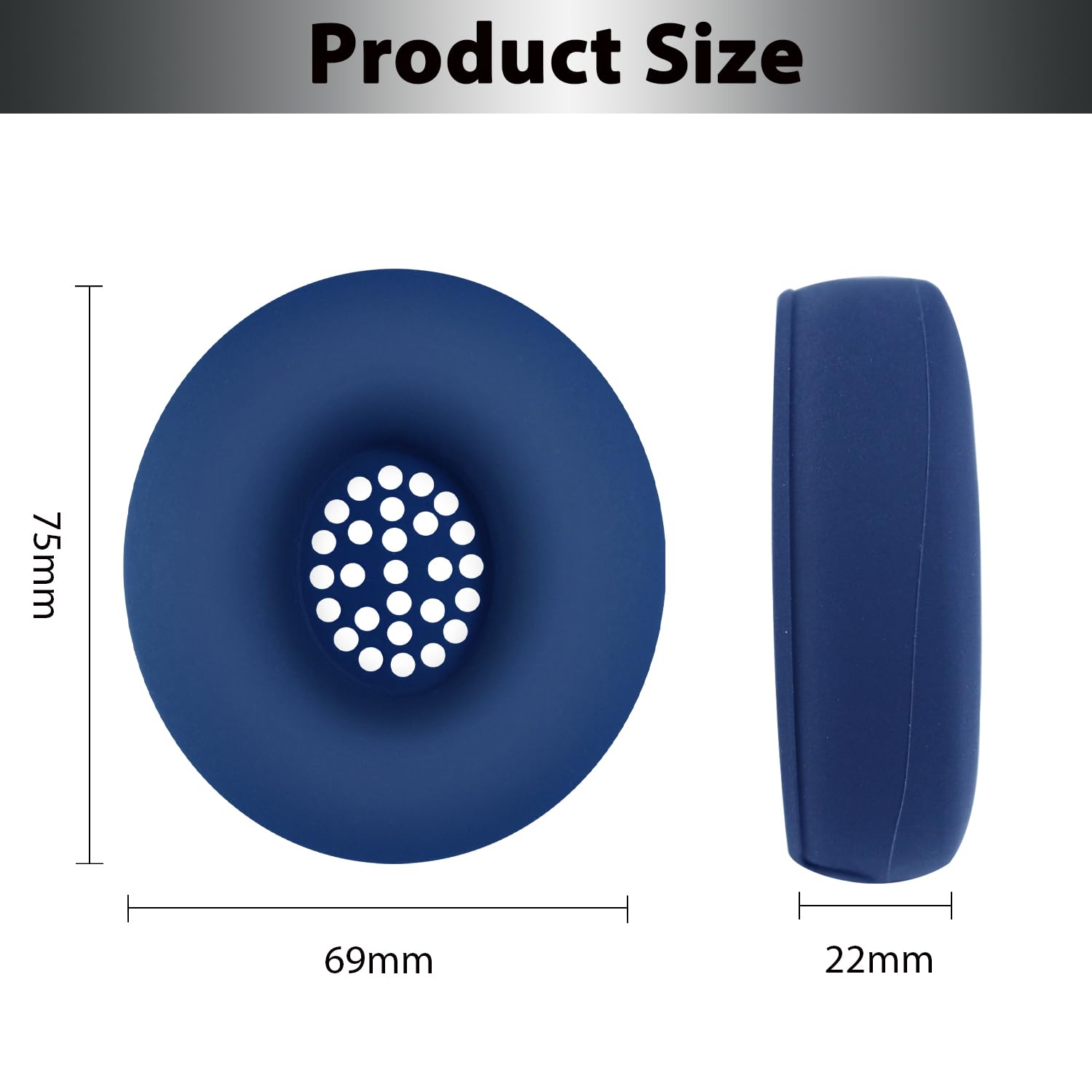 Adhiper Washable Silicone Ear Pads Cover for Beats Solo 4 Wireless On-Ear Headphones - Sweatproof Protective Earpad Covers Accessories (Blue) - Perfect for Workouts, Running & Travel