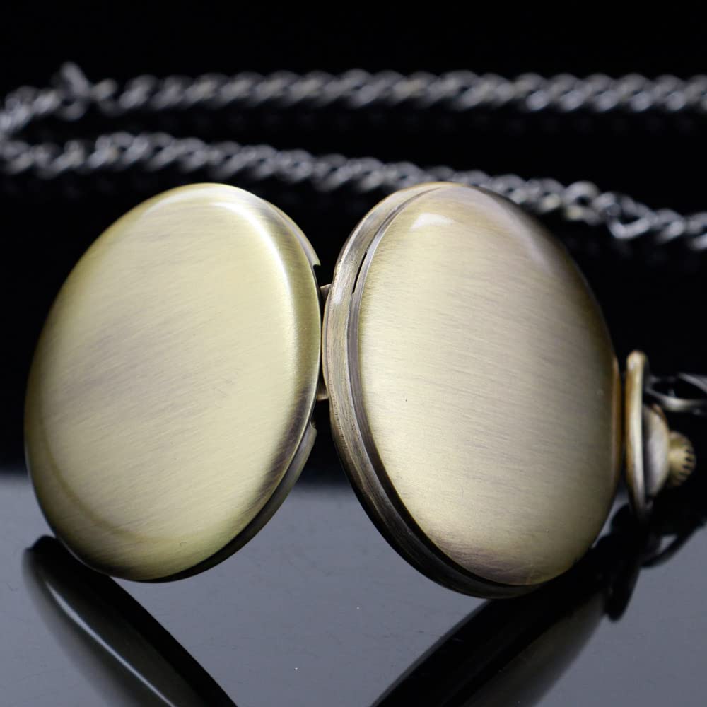 Customizable Smooth Pocket Watch for Men - Personalized Engraved Pocket Watch with Chain - Unique Father's Day Gift Idea - Perfect for Weddings, Anniversaries & Special Occasions