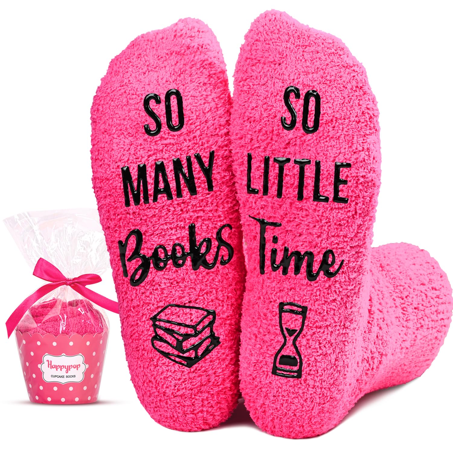 Funny Book Socks for Women - Teacher Appreciation Gifts, Graduation Presents for Teen Girls - Cozy Reading Socks for Book Lovers & Students