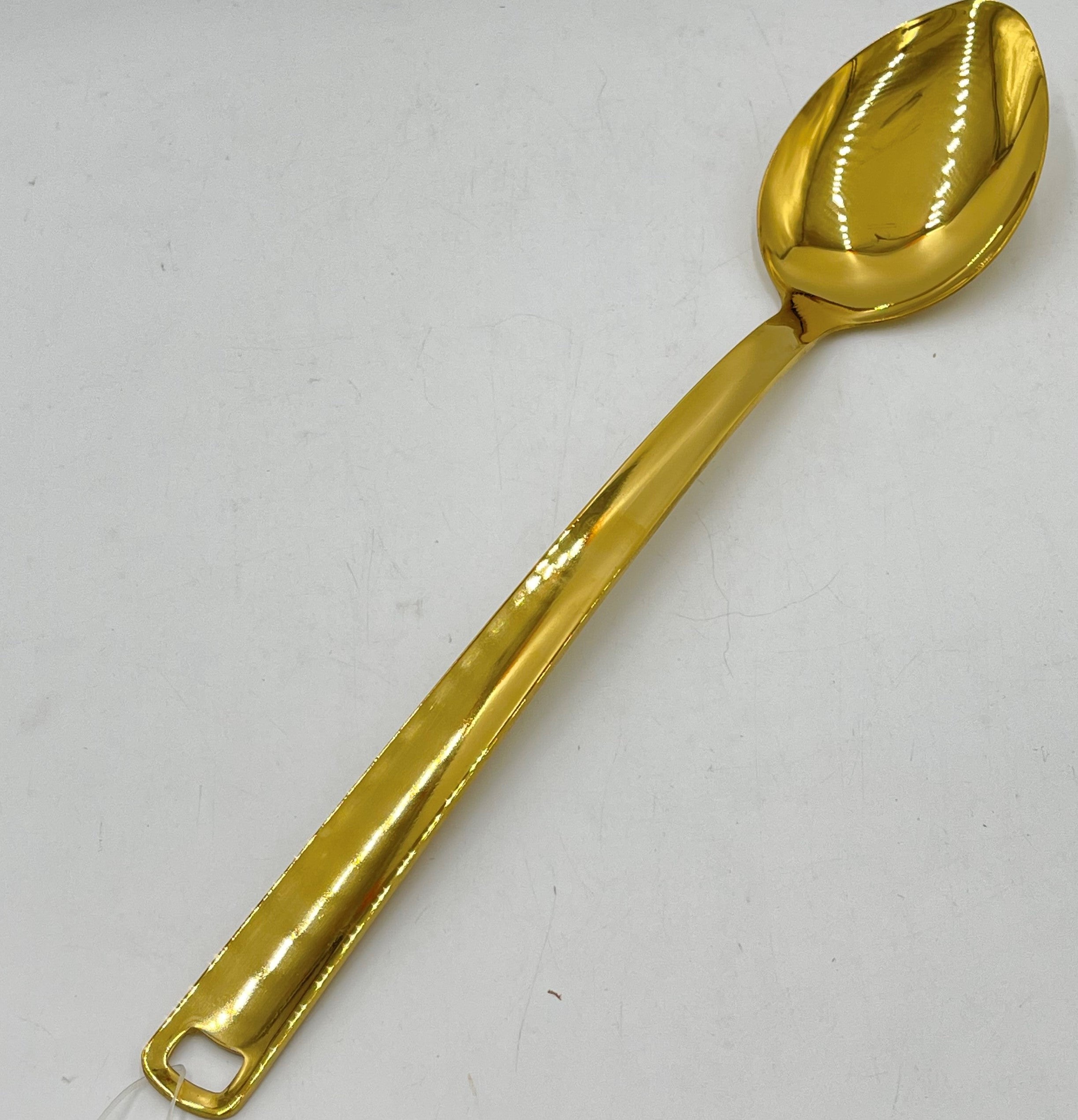 14x2.75 Inch Stainless Steel Gold Serving Spoon - Elegant Flatware for Dining, Parties & Catering Events