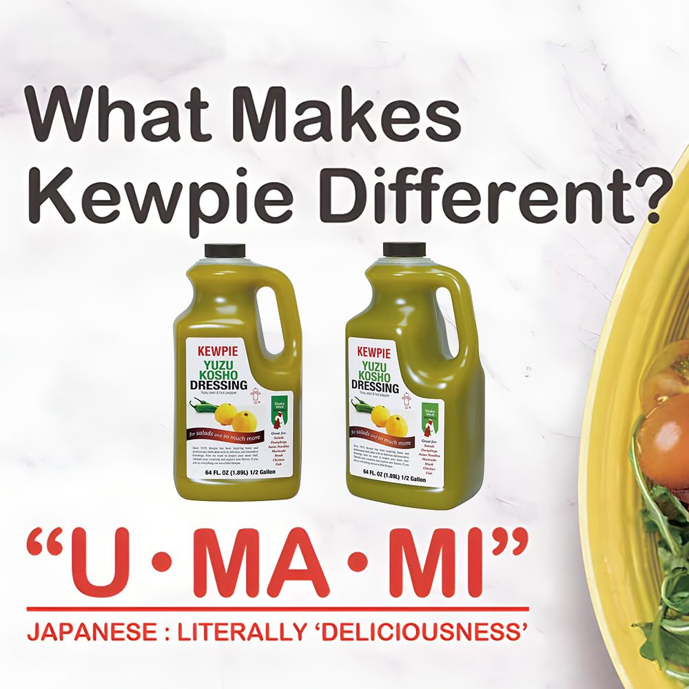 Kewpie Yuzu Kosho Dressing - Authentic Japanese Citrus & Jalapeno Sauce | Professional Chef-Grade Marinade & Dipping Sauce | 64oz x 6 Bottles Bulk Pack for Restaurants, Sushi Bars & Home Cooking