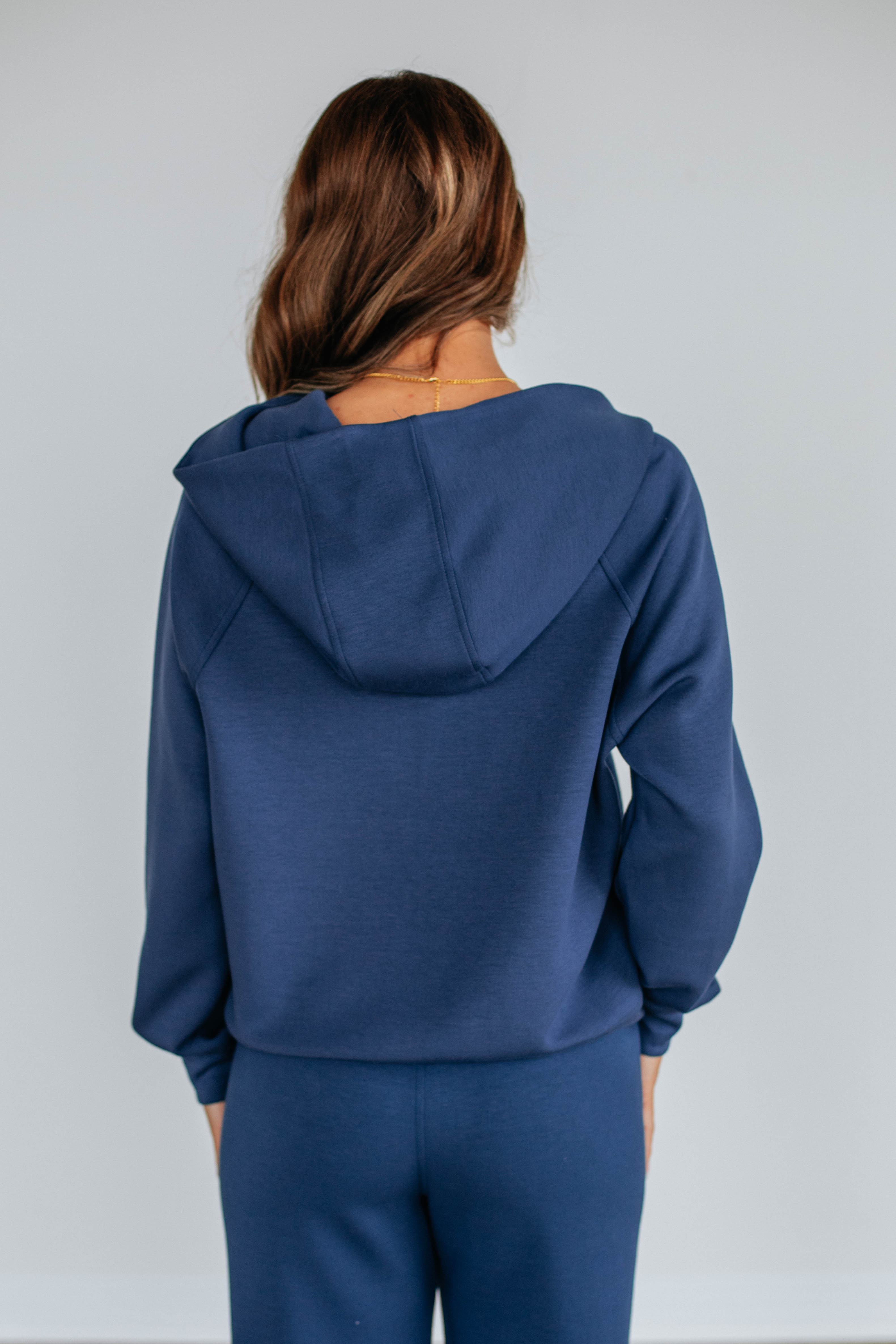Aubrie Half Zip Pullover Sweatshirt for Women - Navy Blue Fleece Jacket - Casual Loungewear & Outdoor Activities