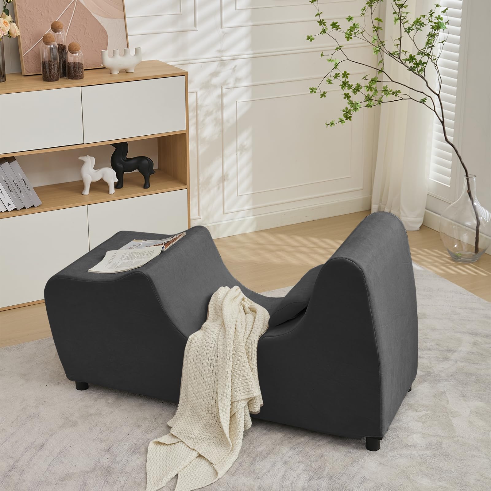 PUREMIND Ergonomic Chaise Lounge Chair with Pillow - Zero Gravity Recliner for Relaxing, Working & Reading - Perfect for Living Room, Bedroom, Study & Office - Comfortable Lounge Chair for Home & Workspace