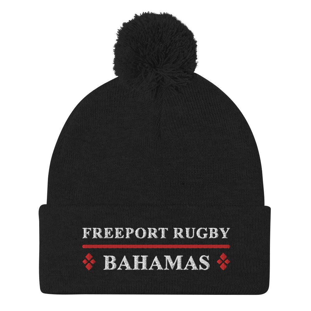 Freeport RFC Pom Beanie - Winter Knit Hat with Faux Fur Pom for Men & Women - Cozy Cold Weather Accessory for Outdoor Activities, Skiing, Snowboarding & Casual Wear