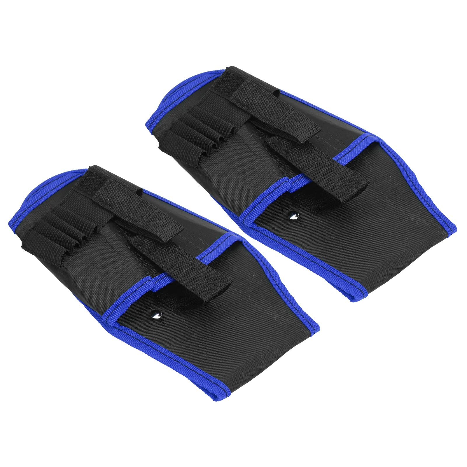 Durable 2Pcs Electrician Tool Belt Bag for Electric Drill & Accessories - Organize Drill Bits & Fasteners (Blue Edge) - Perfect for Electricians, Contractors & DIY Home Repairs