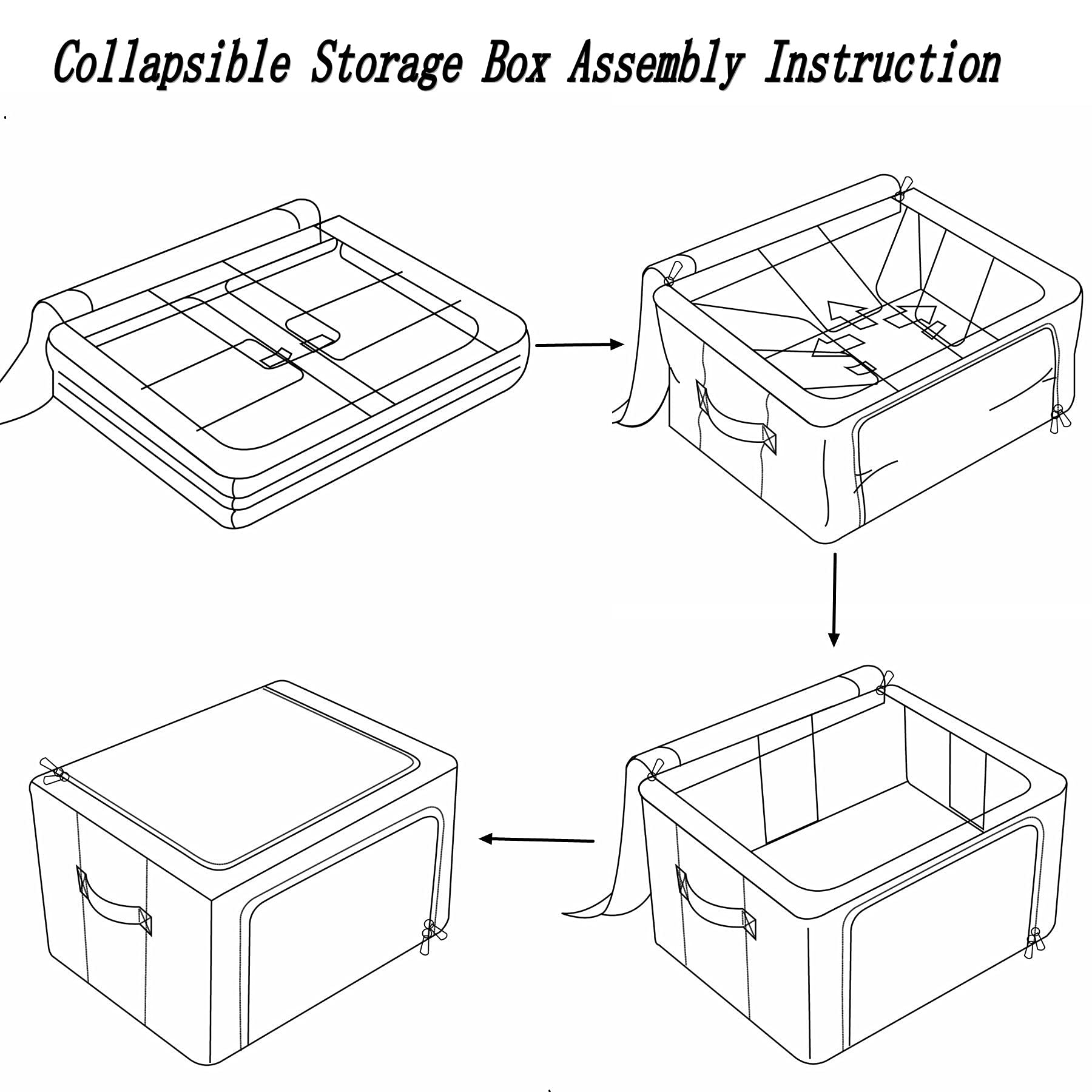 3 Pack Foldable Metal Frame Storage Bins with Clear Window & Handles - Stackable Linen Fabric Organizer Box for Clothes, Toys, or Home Organization (Light Gray, 15.7x11.8x7.8 Inches, 22L) - Perfect for Closet, Nursery, or Office Storage